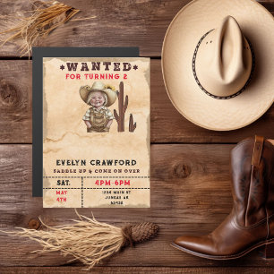Gewollt Country Western Cactus Girl Birthday Magneteinladung
