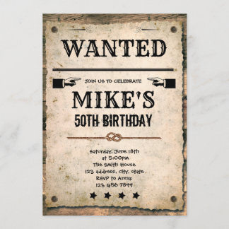 Gewollt Cowboy-Geburtstagseinladung Einladung