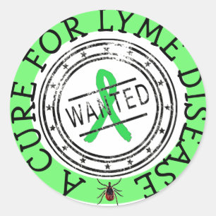 Gewollt: Eine Heilung für Lyme-Borreliose Runder Aufkleber