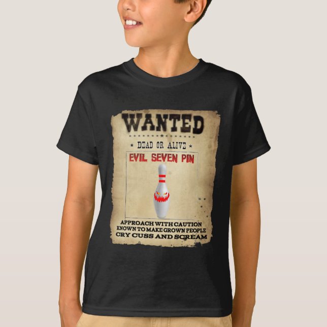Gewollt Evil Seven Button Bowlers Damen Mens Funny T-Shirt (Vorderseite)