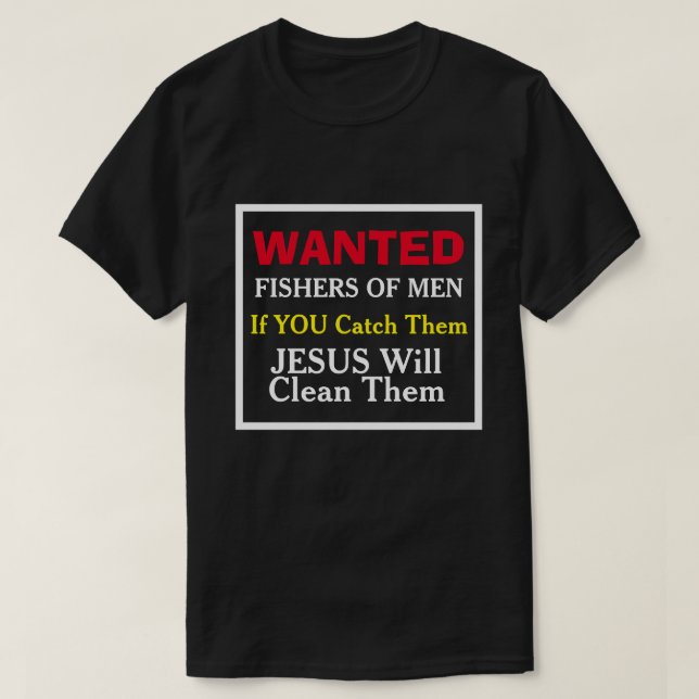 Gewollt Fischer männlicher Christlicher T - Shirt (Design vorne)