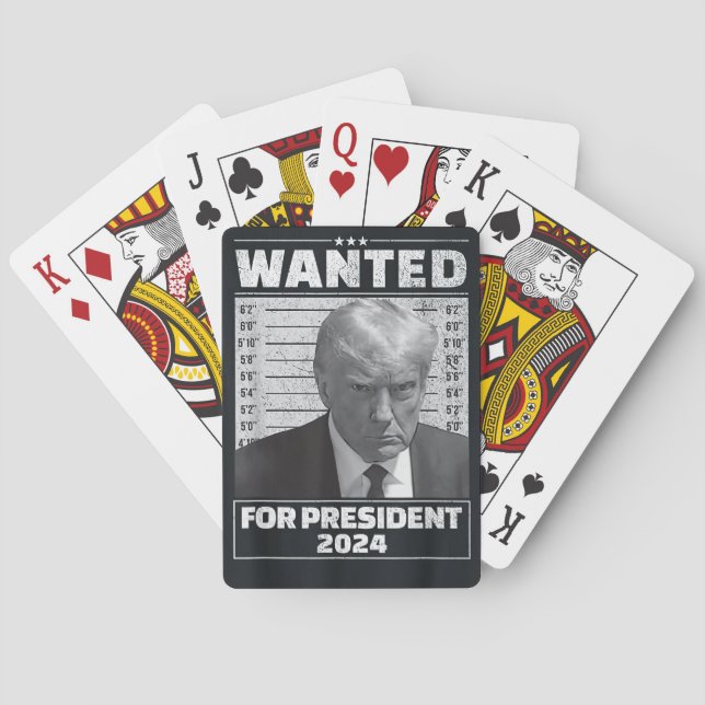 Gewollt für President 2024 Spiral Foto Notebook Spielkarten (Rückseite)