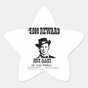 Gewollt Jesse James Stern-Aufkleber