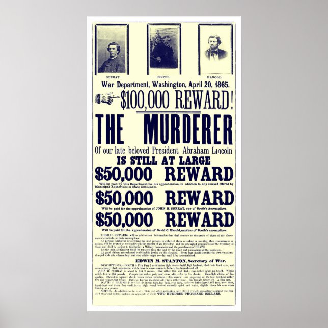 Gewollt Lincoln Murderer Print Poster (Vorne)