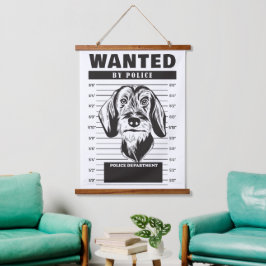 Gewollt Mugshot der Dackel mit Drahthaarhaaren Wandteppich Mit Holzrahmen