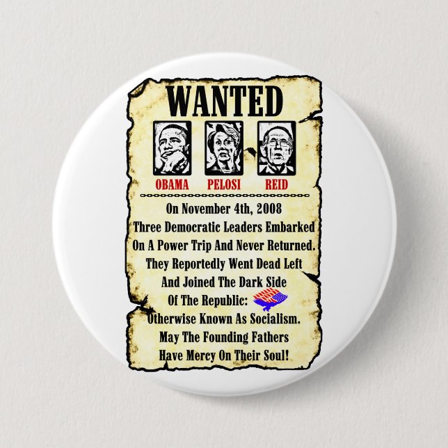 Gewollt: Obama, Pelosi, Reid Button (Vorderseite)