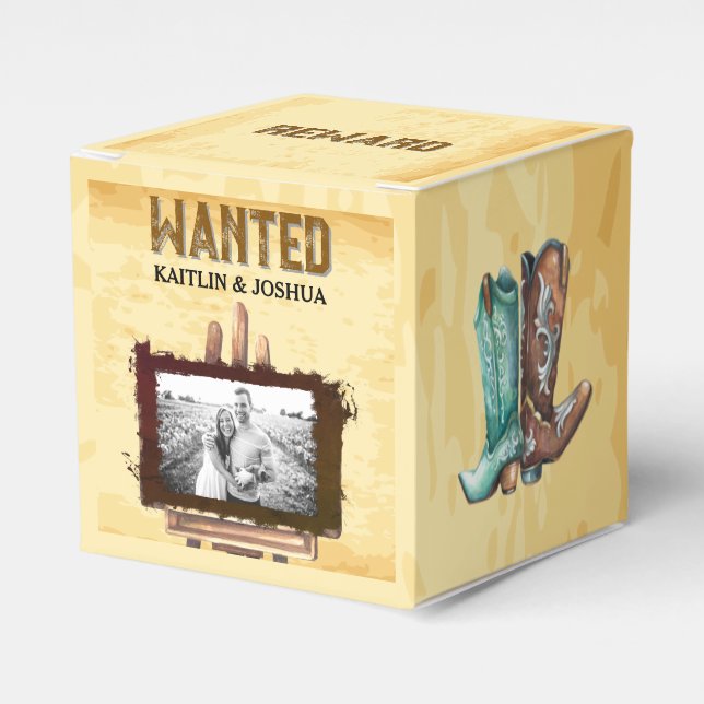 GEWOLLT Poster 🤠 Cowboy Boots Wedding Geschenkschachtel (Vorderseite)