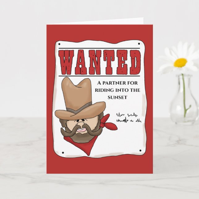 Gewollt Poster Cowboy Grußkarte Karte (Kleine Pflanze)