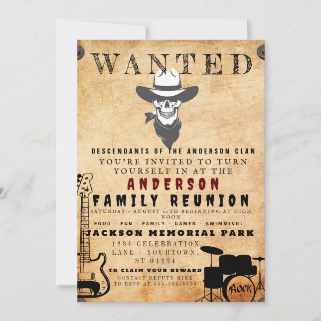 Gewollt Poster Family Wiedersehen Barbeque Einladung (Vorderseite)