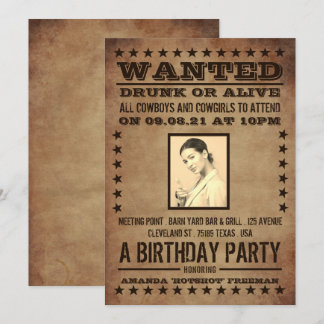 Gewollt Poster, klassischer Western Geburtstag Einladung