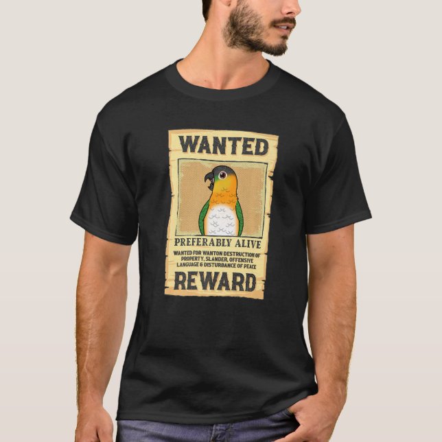 Gewollt Poster Parrot I Black kopfkaique T-Shirt (Vorderseite)