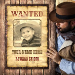 Gewollt Poster | Vintage Vorlage für Wild-West-Fot<br><div class="desc">Mach dein eigenes gewollt Poster. Unser Vintages Wild West gewollt Plakat ist ein lustiges Geschenk für Freunde und Familie, das unglaublich einfach zu gestalten ist. Laden Sie Ihr eigenes Foto hoch und unsere Vorlage wird automatisch in ein Retro-Sepia-Look konvertieren. Passen Sie den gewollt Text an. Fügen Sie Ihren Namen und...</div>