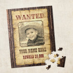 Gewollt Poster | Vintager Fotobogen Wild West J<br><div class="desc">Machen Sie Ihr eigenes gewollt Poster-Puzzle. Unser Vintages Wild West gewollt Poster ist eine lustige Überraschung für Freunde und Verwandte, die unglaublich einfach zu gestalten ist. Laden Sie Ihr eigenes Foto hoch und unsere Vorlage konvertiert es automatisch in ein Retro-Sepia-Look. Passen Sie den gewollt Text an. Fügen Sie Ihren Namen...</div>
