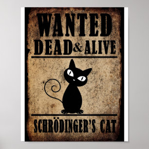 Gewollt Totes oder Alive Schrodingers Cat Poster