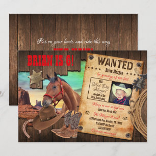 Gewollt Western Cowboy-Einladung Einladung