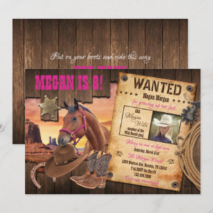 Gewollt Western Cowgirl Einladung