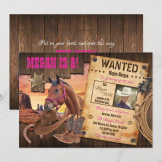 Gewollt Western Cowgirl Einladung