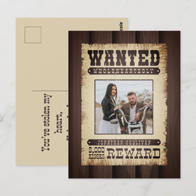 Gewollt Western Poster Valentine Postkarte (Vorne/Hinten)