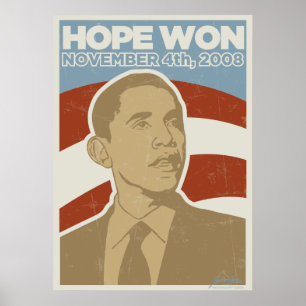 Gewonnenes" Plakat Präsidenten-Obama "Hoffnung