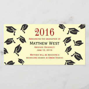 Geworfener Abschluss bedeckt Mitteilung - Rot mit Ankündigung