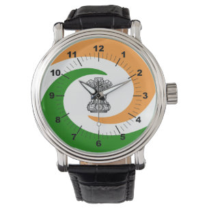 Gewundene Flagge des Inders Armbanduhr