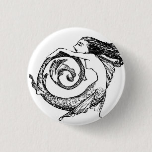 Gewundene Meerjungfrau Button