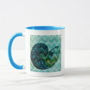 Gewundene Türkis-Tritonshorn-Muschel Tasse