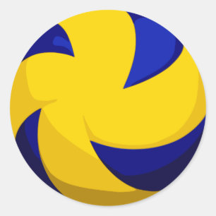 Gewundene Volleyball-Aufkleber (glatt) Runder Aufkleber