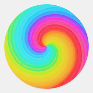 Gewundener Regenbogen des Hoffnungs-Aufklebers Runder Aufkleber