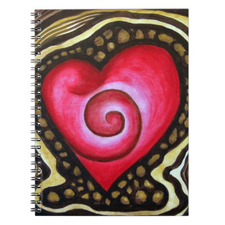 Gewundenes Herz des Liebe-Notizbuches Notizblock