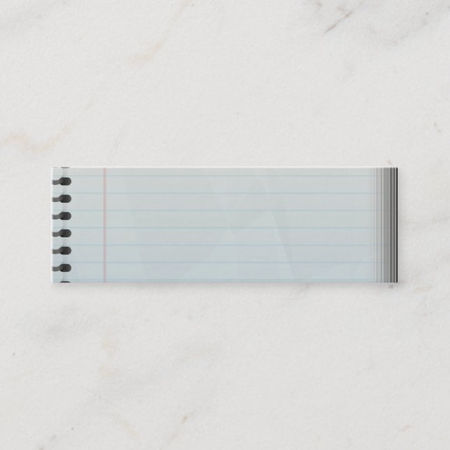 Gewundenes Notizbuch-gezeichnetes Papier Mini Visitenkarte (Vorderseite)