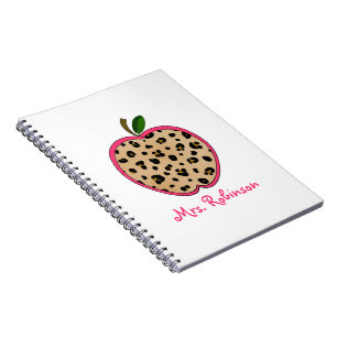 Gewundenes Notizbuch Leopard-Druck-Apples für Notizblock