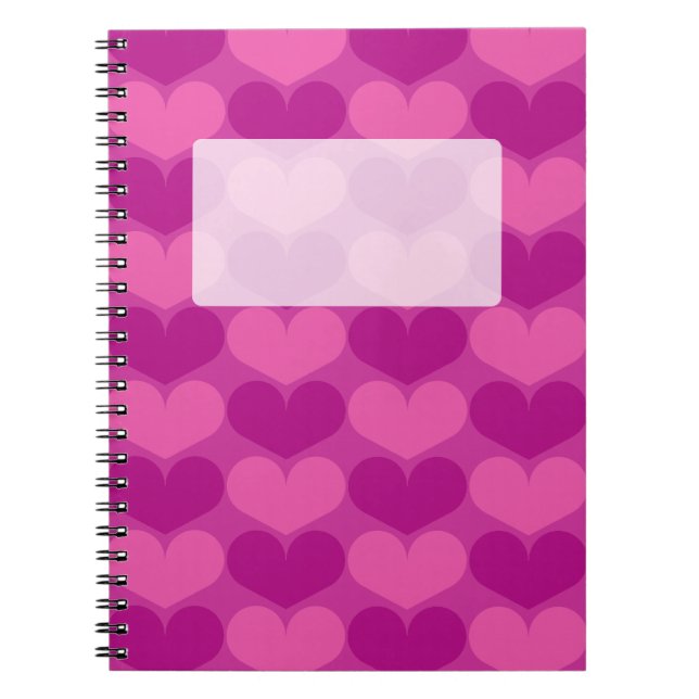 Gewundenes Notizbuch mit niedlichem rosa Notizblock (Vorderseite)