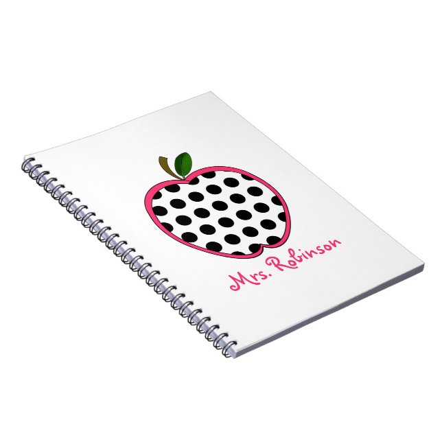 Gewundenes Notizbuch Tupfen-Apples für Lehrer Notizblock (Rechte Seite)