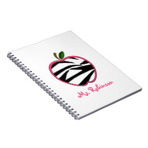 Gewundenes Notizbuch Zebra-Apples für Lehrer Notizblock