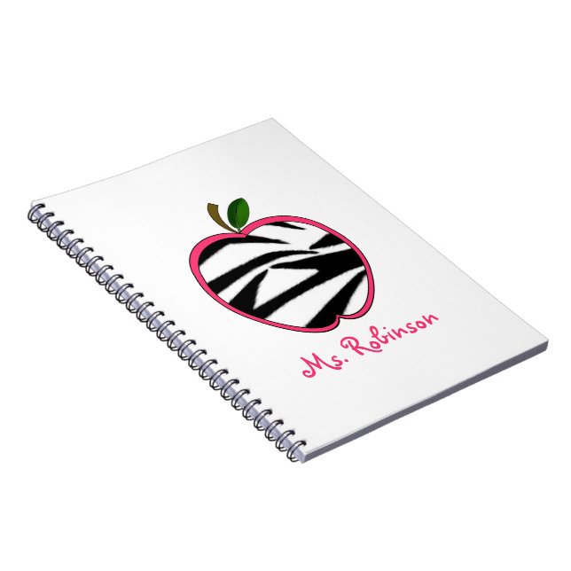 Gewundenes Notizbuch Zebra-Apples für Lehrer Notizblock (Rechte Seite)