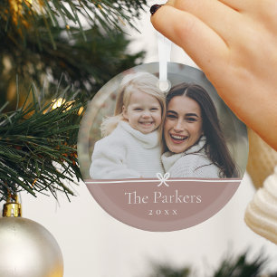 Gewürz   Einfaches Minimal Bow-Foto Ornament Aus Glas