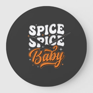 Gewürz Gewürz Baby Halloween Retro-Typografie-Desi Große Wanduhr