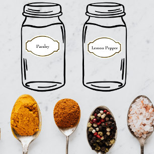 Gewürzbahn Wasserdicht Elegante Pantry Labels
