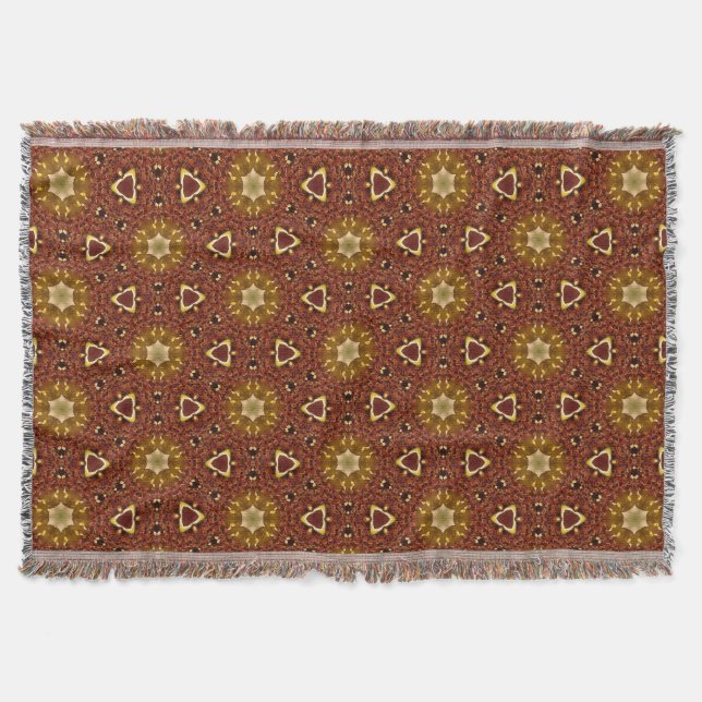 Gewürzbraun-Gelb-Masala-Muster Decke (Vorderseite)