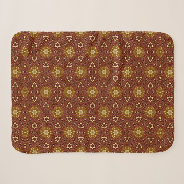 Gewürzbraun-Gelb-Masala-Muster Sherpadecke (Vorderseite (Horizontal))