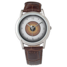 Gewürzbraunes Auge, kundenspezifische Armbanduhr
