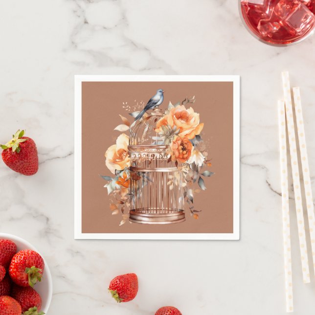 GewürzCider Orange Gold Blaue Birdcage Serviette (Beispiel)