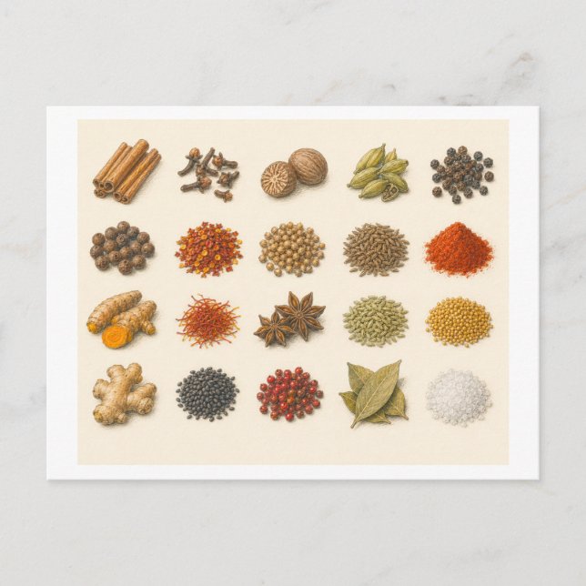 Gewürzcollage Postkarte (Vorderseite)