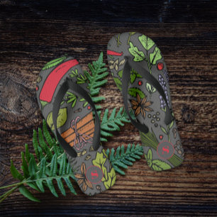 Gewürze Muster benutzerdefinierter Name grau Flip Flops