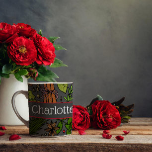 Gewürze Muster benutzerdefinierter Name grau Kaffeetasse