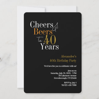 Gewürze und Bier bis 40 Jahre Party-Schwarzgold Einladung