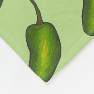Gewürzgrün Jalapeño Pfeffer Gemüseaufdruck Fleecedecke