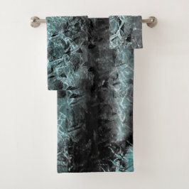 Gewürzige, graublaue Textur Badhandtuch Set