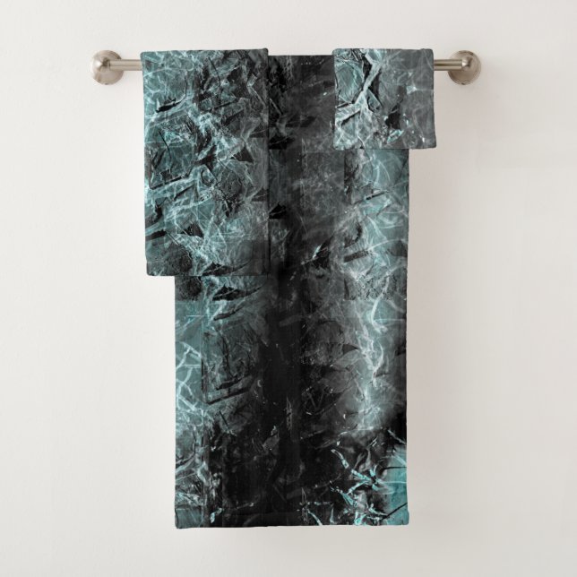 Gewürzige, graublaue Textur Badhandtuch Set (Insitu)